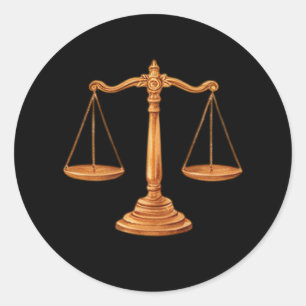 Pegatina Redonda Abogado profesional de lujo Black Gold