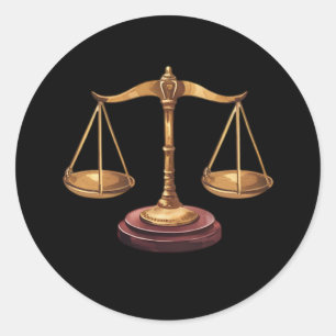 Pegatina Redonda Abogado profesional de lujo Black Gold