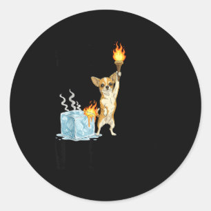 Pegatina Redonda Abolir hielo meme divertido de perro chihuahua fue