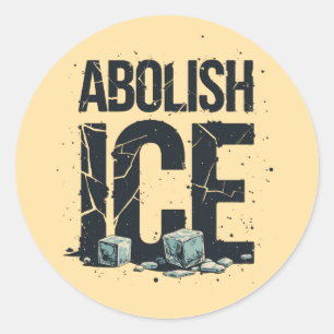 Pegatina Redonda Abolir ICE - Activista de Derechos Humanos en EE. 
