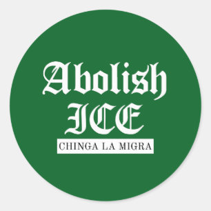 Pegatina Redonda Abolir ICE – Declaración de protesta gótica