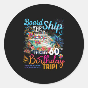 Pegatina Redonda Aborda El Barco Es Mi Viaje De Cumpleaños Número 6