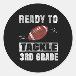 Pegatina Redonda Abordar El Primer Día Escolar De Tercer Grado