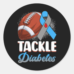 Pegatina Redonda Abordar La Diabetes Tipo 1 Sensibilización Fútbol