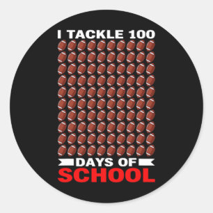 Pegatina Redonda Abordé 100 Días De Fútbol Escolar 100 Días Smar