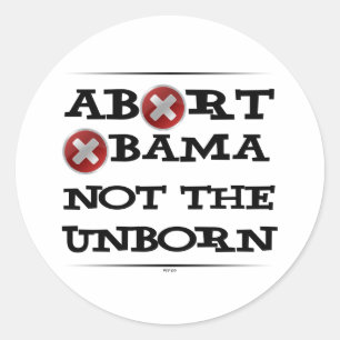 Pegatina Redonda Abortar a Obama