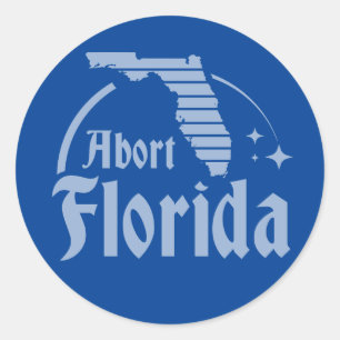 Pegatina Redonda Abortar Florida