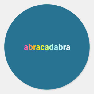 Pegatina Redonda Abracadabra - Cita divertida y genial de magia