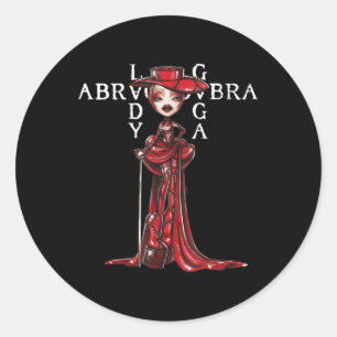 Pegatina Redonda Abracadabra Triángulo Vintage Gótico Para Hombres 