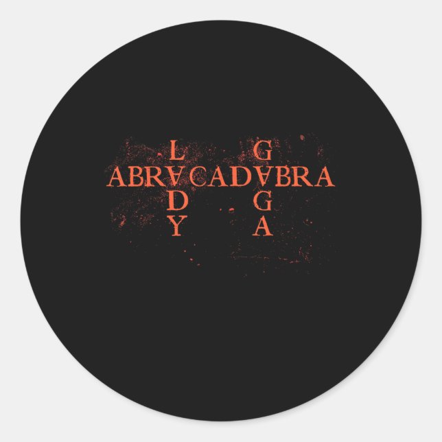 Pegatina Redonda Abracadabra Triángulo Vintage Gótico Para Hombres  (Anverso)