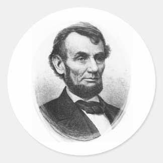 Pegatina Redonda Abraham Lincoln