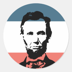 Pegatina Redonda Abraham Lincoln 16º presidente