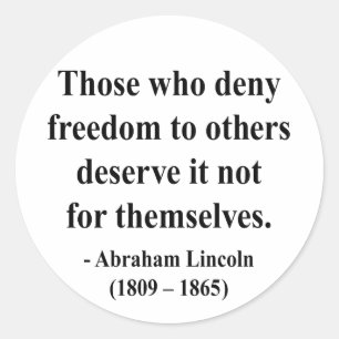 Pegatina Redonda Abraham Lincoln Cita 3a