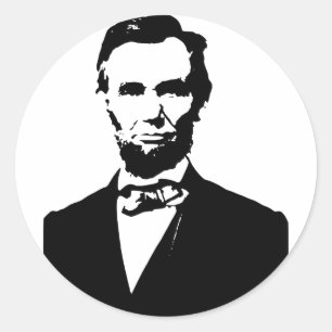 Pegatina Redonda Abraham Lincoln President Estados Unidos