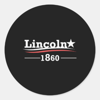Pegatina Redonda Abraham Lincoln presidente de la campaña Abe