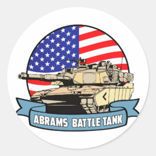 PEGATINA REDONDA ABRAMS AMERICA