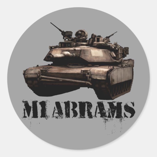 Pegatina Redonda Abrams M1 (Anverso)