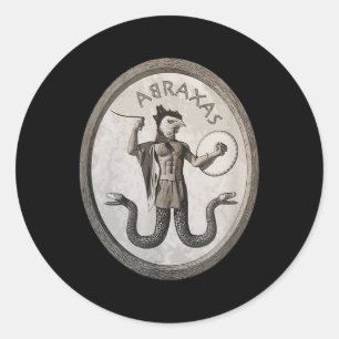 Pegatina Redonda Abraxas Símbolo gnico esotéico Occult Pagan Ritua