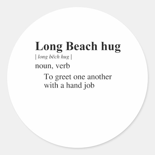 PEGATINA REDONDA ABRAZO DE LONG BEACH (Anverso)