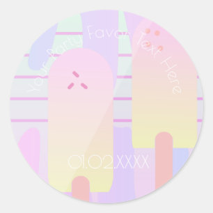 Pegatina Redonda Abrazo de verano de Cute Ice Cream Pastel