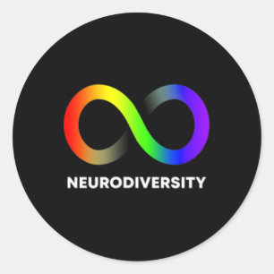 Pegatina Redonda Abrazo Neurodiversidad Autismo Adhd Asd Infinity R
