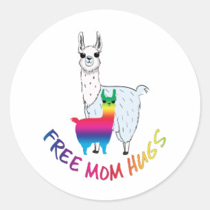 Pegatina Redonda Abrazos de mamá gratis