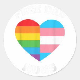 Pegatina Redonda Abrazos de papá libre - Orgullo LGBT