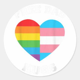 Pegatina Redonda Abrazos de papá libre - Orgullo LGBT
