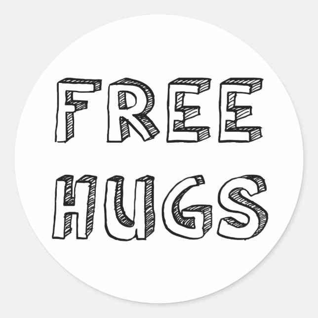 Pegatina Redonda Abrazos gratis (Anverso)