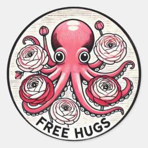 Pegatina Redonda Abrazos gratis