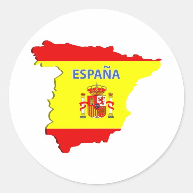 Pegatina Redonda Abridor de botellas de mapa de España (Anverso)