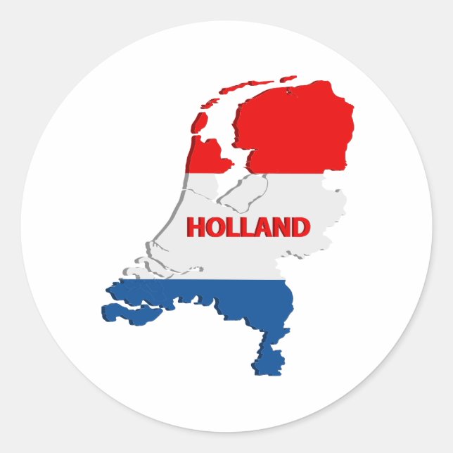 Pegatina Redonda Abridor de botellas de mapa de Holanda (Anverso)