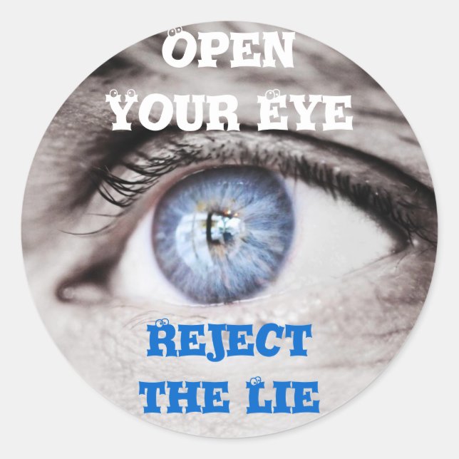 Pegatina Redonda Abrir tus pegatinas oculares (Anverso)