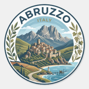 Pegatina Redonda Abruzzo Italia