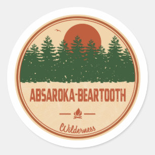 Pegatina Redonda Absaroka - Beartooth Wilderness Montana Wyoming