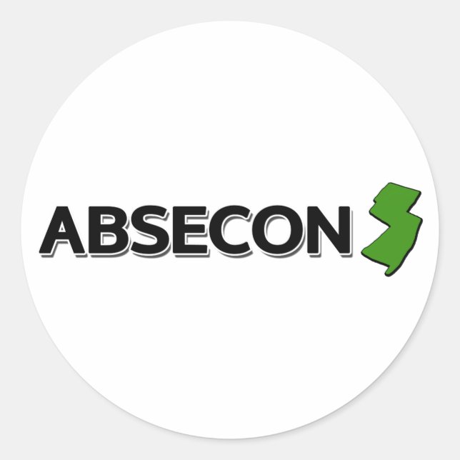 Pegatina Redonda Absecon, Nueva Jersey (Anverso)