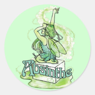Pegatina Redonda Absinthe Sugar Cube Fairy