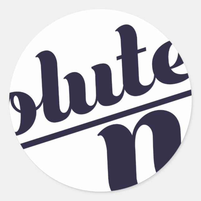 Pegatina Redonda Absolutamente No (Anverso)