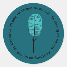 Pegatina Redonda Abstract Cute Tree