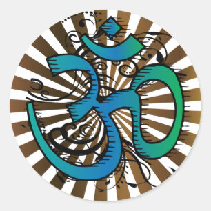 Pegatina Redonda Abstract-om-4