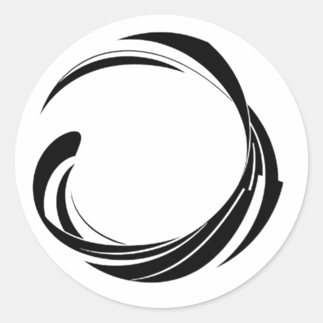 Pegatina Redonda Abstract Swirl Circle Design – curved ring artwork (Anverso)