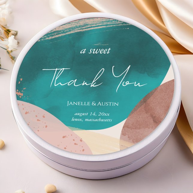 Pegatina Redonda Abstract Watercolor Boda (Subido por el creador)