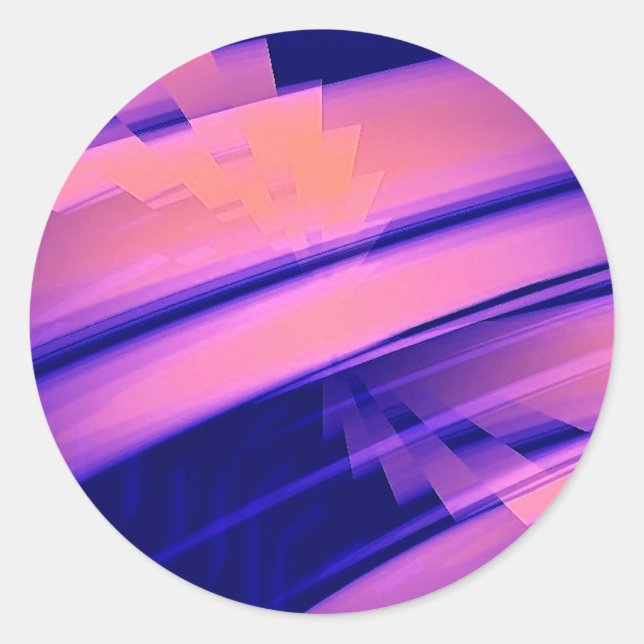 PEGATINA REDONDA ABSTRACTO DE AGUA DE CAÍDA DE AGUA (Anverso)