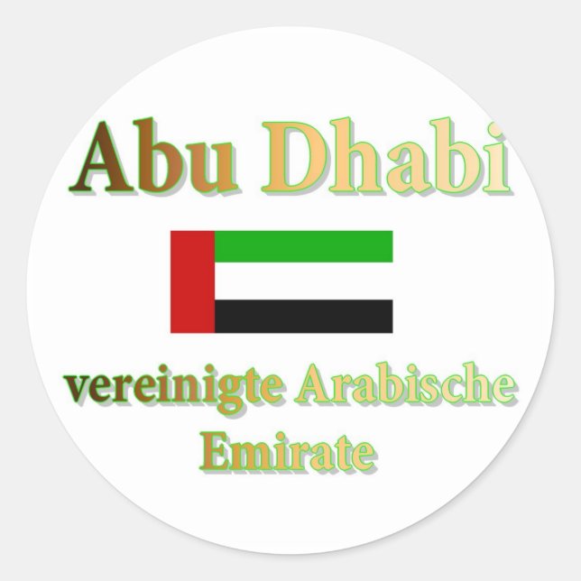 Pegatina Redonda Abu Dabi (Anverso)