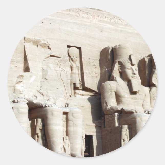 Pegatina Redonda abu simbel pharoahs (Anverso)