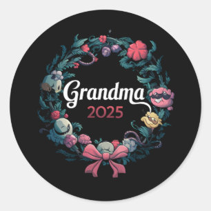 Pegatina Redonda Abuela 2025 Regalo para nueva abuela