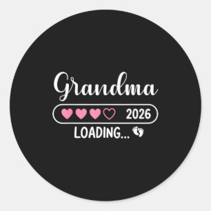 Pegatina Redonda Abuela 2026 Cargando Nueva Abuela Est 2026