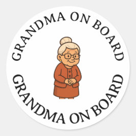 Pegatina Redonda Abuela a Bordo