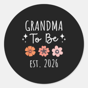 Pegatina Redonda Abuela a ser 2026 - Anuncio de nieto para abuela