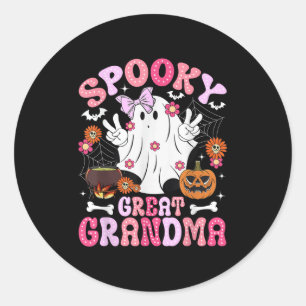 Pegatina Redonda Abuela Bisabuela Espeluznante Halloween Bisabuela 
